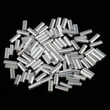 Maxbell 200Pcs Single Aluminum Barrel Fishing Crimp Sleeves Tube Wire Leader Sleeve