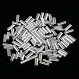 Maxbell 200Pcs Single Aluminum Fishing Crimp Sleeves Wire Leader Sleeve Connectors