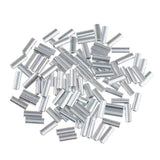 Maxbell 200Pcs Single Aluminum Barrel Fishing Crimp Sleeves Tube Wire Leader Sleeve