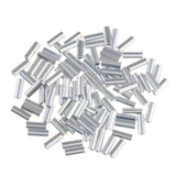 Maxbell 200Pcs Single Aluminum Fishing Crimp Sleeves Wire Leader Sleeve Connectors