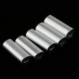 Maxbell 200Pcs Single Aluminum Barrel Fishing Crimp Sleeves Tube Wire Leader Sleeve