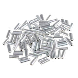 Maxbell 200Pcs Single Aluminum Fishing Crimp Sleeves Wire Leader Sleeve Connectors