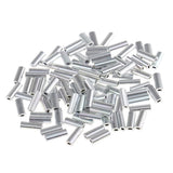 Maxbell 200Pcs Single Aluminum Barrel Fishing Crimp Sleeves Tube Wire Leader Sleeve