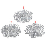 Maxbell 200Pcs Single Aluminum Barrel Fishing Crimp Sleeves Tube Wire Leader Sleeve