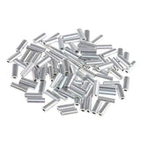 Maxbell 200Pcs Single Aluminum Barrel Fishing Crimp Sleeves Tube Wire Leader Sleeve