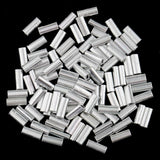 Maxbell 200Pcs Single Aluminum Fishing Crimp Sleeves Tube Fishing Tackle Sleeves