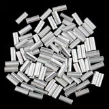 Maxbell 200Pcs Single Aluminum Fishing Crimp Sleeves Wire Leader Sleeve Connectors