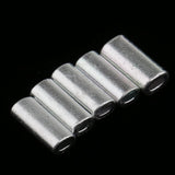 Maxbell 200Pcs Single Aluminum Fishing Crimp Sleeves Wire Leader Sleeve Connectors