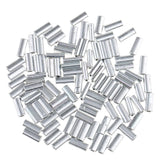 Maxbell 200Pcs Single Aluminum Fishing Crimp Sleeves Wire Leader Sleeve Connectors