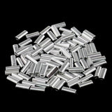 Maxbell 200Pcs Single Aluminum Fishing Crimp Sleeves Wire Leader Sleeve Connectors