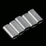 Maxbell 200Pcs Single Aluminum Barrel Fishing Crimp Sleeves Tube Wire Leader Sleeve