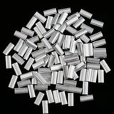 Maxbell 200Pcs Single Aluminum Barrel Fishing Crimp Sleeves Tube Wire Leader Sleeve