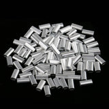 Maxbell 200Pcs Single Aluminum Barrel Fishing Crimp Sleeves Tube Wire Leader Sleeve