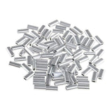 Maxbell 200Pcs Single Aluminum Barrel Fishing Crimp Sleeves Tube Wire Leader Sleeve