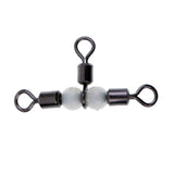 Maxbell 40pcs Stainless Steel 3 Way Triple Barrel Swivel Fishing Connector 23mm 28mm