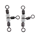Maxbell 40pcs Stainless Steel 3 Way Triple Barrel Swivel Fishing Connector 23mm 28mm
