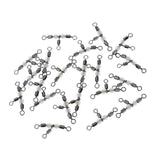 Maxbell 40pcs Stainless Steel 3 Way Triple Barrel Swivel Fishing Connector 23mm 28mm