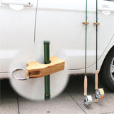 Maxbell 4pcs Wooden Fly Fishing Rod Rack Holder Magnetic Rod Guard Transport System