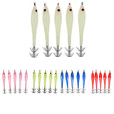Maxbell 10pcs Squid Lure Jig Hook Lure Hard Plastic Baits Glow in Dark Fishing Tool