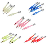 Maxbell 10pcs Squid Lure Jig Hook Lure Hard Plastic Baits Glow in Dark Fishing Tool
