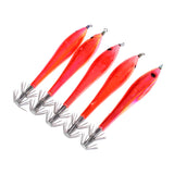 Maxbell 10pcs Squid Lure Jig Hook Lure Hard Plastic Baits Glow in Dark Fishing Tool