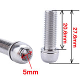 Maxbell 40Pcs Bicycle Stem Screws Water Bottle Cage Bolts Socket Screws Silver M7