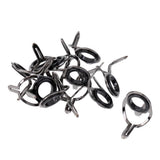 Maxbell 20Pcs Ceramic Eye Rings Fishing Rod Guides Tips Stainless Steel Frame