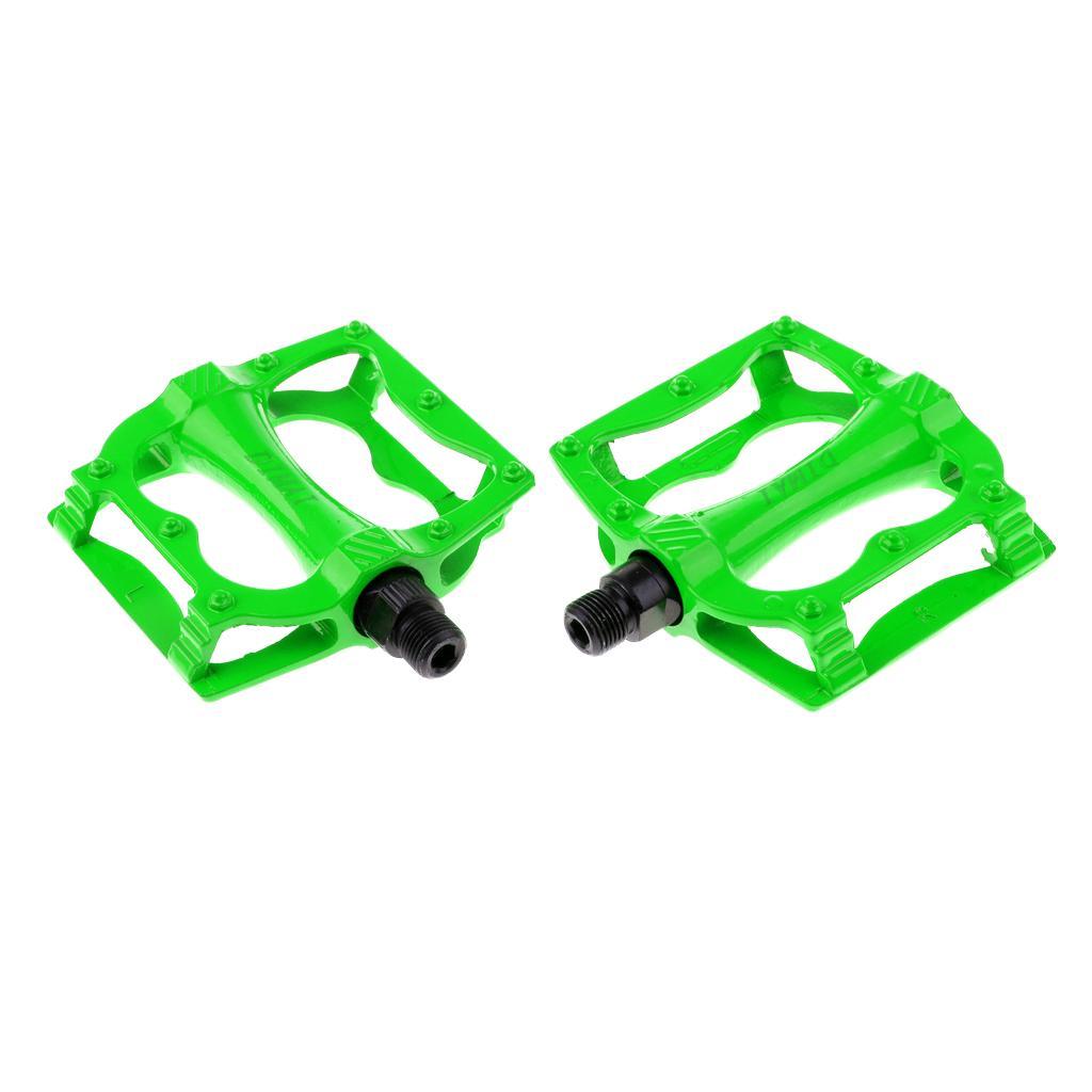 Maxbell Integrally-molded Bike Bicycle Pedals 9/16" Bearing Platform Pedals Green