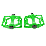 Maxbell Integrally-molded Bike Bicycle Pedals 9/16" Bearing Platform Pedals Green - Aladdin Shoppers