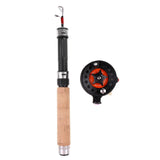 Maxbell Telescopic Mini Ultra-light Ice Fishing Rod Pole Fishing Tool Wood+4B Reel - Aladdin Shoppers