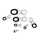 Maxbell 14Pcs Ceramic Ring Eyes Fishing Rod Tip Guides Free Stainless Steel Frame