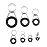 Maxbell 14Pcs Ceramic Ring Eyes Fishing Rod Tip Guides Free Stainless Steel Frame