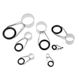 Maxbell 14Pcs Ceramic Ring Eyes Fishing Rod Tip Guides Free Stainless Steel Frame