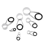 Maxbell 14Pcs Ceramic Ring Eyes Fishing Rod Tip Guides Free Stainless Steel Frame