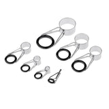 Maxbell 14Pcs Ceramic Ring Eyes Fishing Rod Tip Guides Free Stainless Steel Frame
