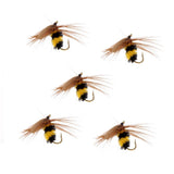 Maxbell 10pcs Bumble Bee Nymph Trout Flies Fly Fishing Hook Bionic Bee Insect Baits