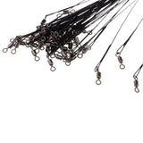Maxbell 50x Stainless Steel Fishing Wire Leaders with Nice Snaps and Rolling Swivels