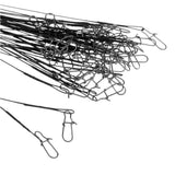 Maxbell 50x Stainless Steel Fishing Wire Leaders with Nice Snaps and Rolling Swivels