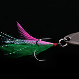 Maxbell 2pcs Spoon Fishing Lure Spinner Bait Metal VIB Hard Sequins Lure Treble Hook