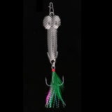 Maxbell 2pcs Spoon Fishing Lure Spinner Bait Metal VIB Hard Sequins Lure Treble Hook