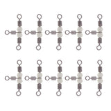 Maxbell 20pcs 3 Way Swivel Luminous Rolling Barrel T shape Swivel Connector 3cm 2cm