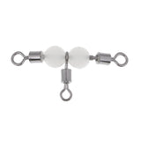 Maxbell 20pcs Copper 3 Way Swivel Luminous Rolling Barrel T shape Swivel Connectors
