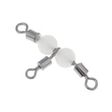 Maxbell 20pcs Copper 3 Way Swivel Luminous Rolling Barrel T shape Swivel Connectors