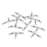 Maxbell 20pcs Copper 3 Way Swivel Luminous Rolling Barrel T shape Swivel Connectors