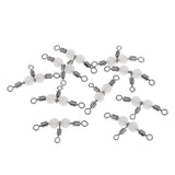 Maxbell 20pcs 3 Way Swivel Luminous Rolling Barrel T shape Swivel Connector 3cm 2cm