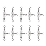 Maxbell 20pcs Copper 3 Way Swivel Luminous Rolling Barrel T shape Swivel Connectors