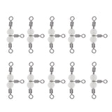 Maxbell 20pcs 3 Way Swivel Luminous Rolling Barrel T shape Swivel Connector 3cm 2cm