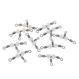 Maxbell 20pcs 3 Way Swivel Luminous Rolling Barrel T shape Swivel Connector 3cm 2cm