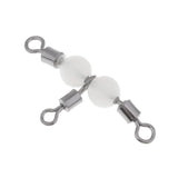 Maxbell 20pcs 3 Way Swivel Luminous Rolling Barrel T shape Swivel Connector 3cm 2cm