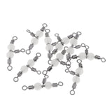 Maxbell 20pcs 3 Way Swivel Luminous Rolling Barrel T shape Swivel Connector 3cm 2cm